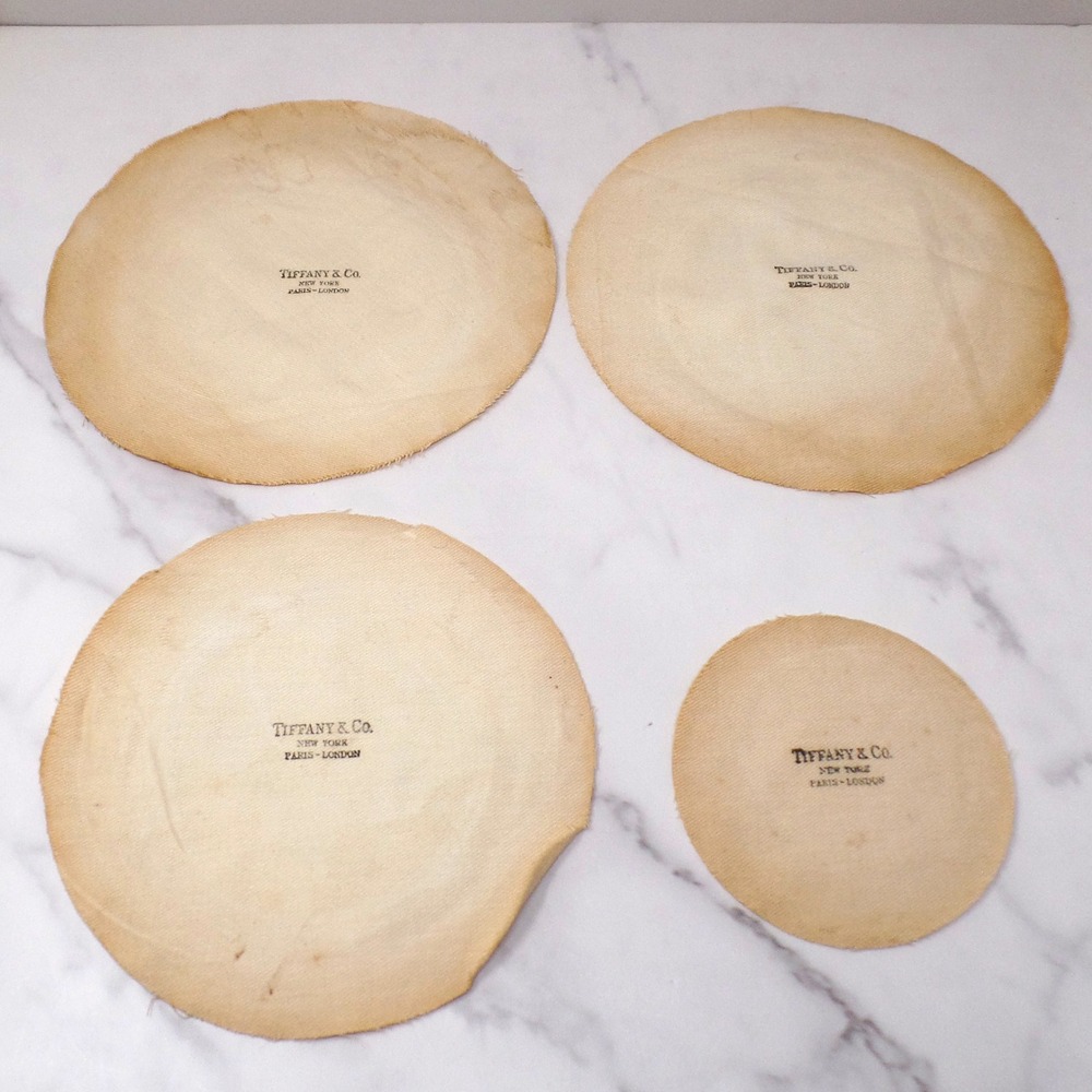 Vintage Tiffany & Co. Fabric Plate Protector Liners, 3 size - Set of 4